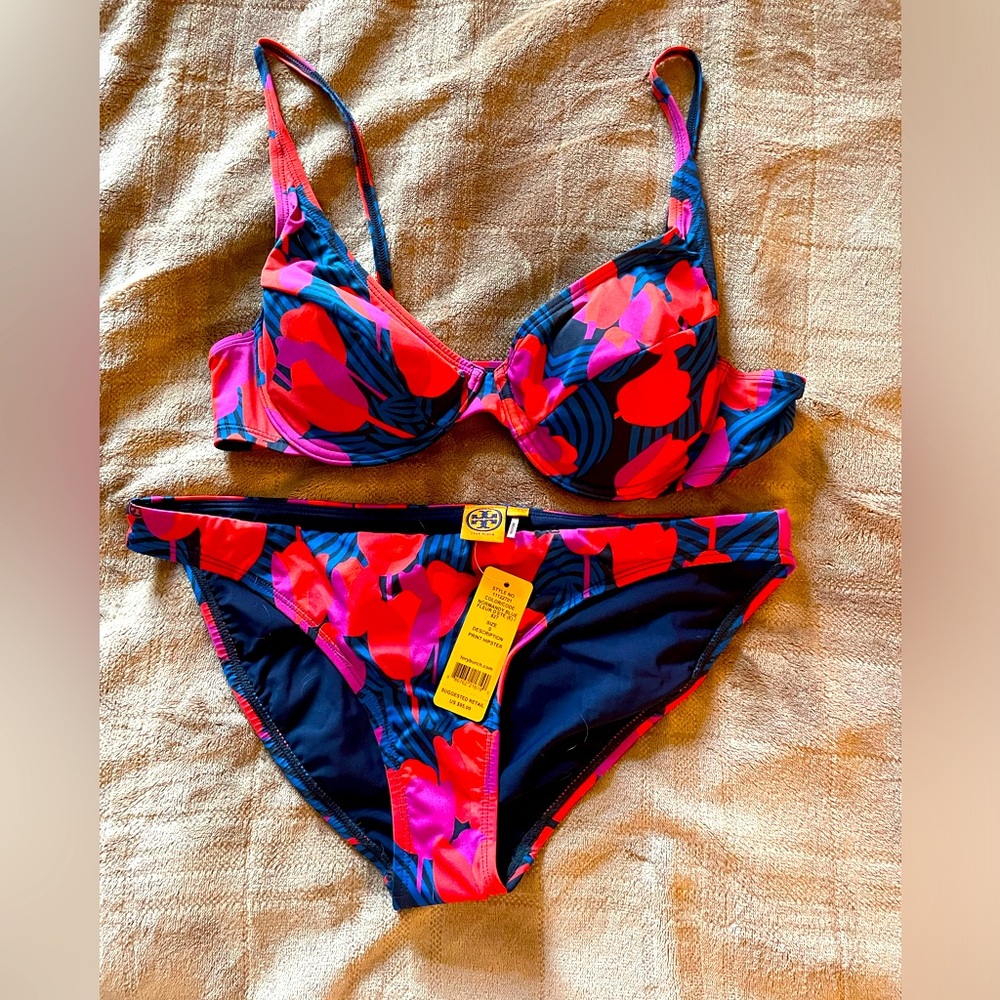 Tory Burch two-piece bathing suit bottom NWT.  Top worn once.